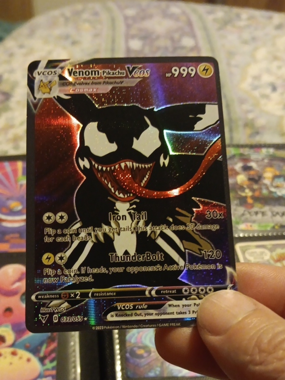 Pokemon Venom Pikachu V-OS Holo Black Red Purple Card